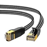 KINBETA CAT 7 Ethernet Kabel 5m, High Speed Ethernet Kabel Cat7 Gigabit gewebte flache Internet Lan Rj45 STP geschirmter Jumper für Switch Router Modem Laptop TV
