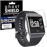 TECHGEAR [4 Stück Displayschutz Kompatibel mit Fitbit Ionic - [ghostshield] Genuine verstärkte TPU Displayschutzfolie Guard mit Gesamte Bildschirm Deckung inkl. Gebogener B
