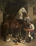 SYlale Klassisches Ölgemälde Moderne Abstrakte Leinwandmalerei Leinwandbilder Für Das Die Pferde füttern von Frederick Herring Senior Leinwand Wandkunst für Wohnkultur 60x90