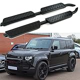 Seitenrohr passend für Defender 110 L851 4D 2020 2021 2022 Aluminiumlegierung Trittbrett Seitenstufe Trittleiste Protect Seitenbar Seitenstü