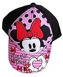 Minnie Maus Kappe Base Cape Mütze Motiv Schleifen Punkte Streifen und Herz für Kinder, Jungen und Mädchen (Schwarz, 54)