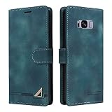 OKZone Kompatibel mit Samsung Galaxy S8 Hülle, Halterung Standfunktion Kartenfach Wallet Schutzhülle 360 Grad Stoßfest Premium Leder Schutzhülle Handyhülle für Samsung Galaxy S8 (Grün)