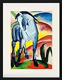 1art1 Franz Marc Poster Blaues Pferd I, 1911 Gerahmtes Bild Mit Edlem Passepartout | Wand-Bilder | Im Bilderrahmen 80x60