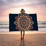 Strandtuch Mandala Strandtuch XXL 100 x 200 cm mit Weich & Hautfreundlich als Saunahandtuch Fitness Handtuch Pool Gym Handtuch Badetuch Sporthandtuch für Camping Travel Essentials Farbe LSTJ-1606