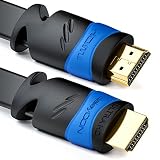 deleyCON 3,0m Flaches HDMI Kabel - Kompatibel zu HDMI 2.0 bis 1.4 - UHD 4K HDR 3D 1080p 2160p ARC - High Speed mit Ethernet - Schw