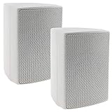 ChiliTec 2-Wege Lautsprecher Weiß Paar Wand-Lautsprecher für HiFi Stereoanlage Heimkino 40Watt 8O