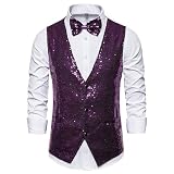 Herren Anzugweste Slim Fit Business Hochzeit Ärmellos Tank mit Kraw