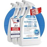 Nanoprotect Schimmelentferner | 3er Set | Extrastark durch Aktiv-Chlor | Professionelles Schimmelspray mit Hafteffekt | Anti Schimmel | Bad, Wand, Fugenreinig