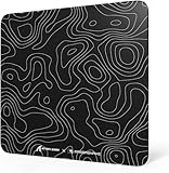 MAMBASNAKE x ATTACK SHARK CM05 Contour Glass Hard Gaming Mousepad,Nano-Micro-Etched Texture,Smooth Glass Surface,High Accuracy,Fast-Moving,Anti-Scratch, PU Leather Non-Slip Base, Large Size(450×400mm)
