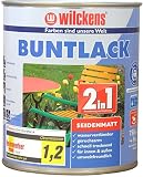 Wilckens 2in1 Acryl Buntlack für Innen und Außen, seidenmatt, 750 ml, RAL 7035 Lichtg
