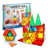 Joya Creative Magnetische Bausteine – 32-teiliges Magnet Spielzeug Set für Kinder ab 3 Jahren – Kreatives Bauspiel für endlosen Spielspaß | Nachhaltige Magnet Tiles in praktischer Aufbewahrungsbox