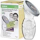 haakaa 100 ml Milchpumpe aus Silikon mit Deckel, transparent, manuelle Milchpumpe, gesund und harmlos, spart jeden Tropfen M