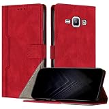 Netany Schutzhülle für Samsung Galaxy J1, PU Leder Flip Wallet Handyhülle mit magnetisch Kartenfächer Standfunktion Hülle für Galaxy J1 - R