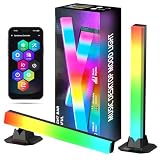 LED RGB Lightbar [2 Stück], Gaming Lampe TV Hintergrundbeleuchtung, USB Betrieben Ambient Lightbars 32cm Sync mit Musik APP Steuerung, Ambient Lampe mit Fernsteuerung für Gaming, PC, TV, Zimmer Dek