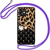 Generisch Design Silikon TPU Handy Hülle mit Umhängeband in Lila NBX-567 - kompatibel mit Samsung Galaxy S20 FE - Cover Case Schutzhülle Bumper Umhängehülle #