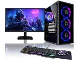 BEASTCOM Q3 Essential Gaming, Komplett Set PC, AMD Ryzen 3 4X 4,00GHz, 4K Vega 6-Kern Grafik, 16GB RAM, 256GB SSD + 1TB, Monitor LED 24' + Tastatur + Maus + Mauspad, HDMI, WLAN, Windows 11