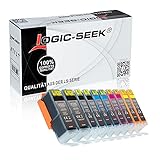 Logic-Seek 10 Druckerpatronen kompatibel für Canon PGI550XL LS-CLI551XL MIT CHIP und Füllstandanzeige für Pixma iP7250, MG5450, 6350, MX725, 925, PGI550BK, CLI551C, CLI551M, CLI551Y und CLI551B