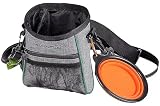 JMJRMUA Leckerli-Tasche für Hunde, Hundetraining, Leckerli-Tasche mit Hüftgurt, Kotbeutelspender, Welpen-Leckerli-Tasche mit faltbarer Schüssel, G