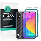 Ibywind Displayschutzfolie kompatibel mit Xiaomi Mi 9 Lite/Mi CC9, mit Schutzfolie für die Kameralinse, Carbon Fiber Skin für die Rückseite, Inklusive Easy Install Kit (Zentrierrahmen)
