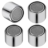 M22 Strahlregler Perlatoren für Wasserhähne Mischdüse Luftsprudler, 4 Stück M22 Wasserhahn Sieb Einsatz Wasserhahn Filter Verchromt Wasserhahn Bubbler für Bad, Küche W