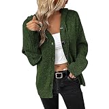 1 Euro Artikel Same Day Lieferung Produkte Gelber coats Damen Damen-coats-Pullover mit Kapuze Knopfleiste lange Ärmel übergroße Strick-coatss (AG L)