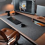 DAWNTREES Schreibtischunterlage Filz,Filz Mauspad Groß,Rutschfeste Desk Mat,Schreibtischmatte für Büro und Zuhause,Office Desktopschutz (dunkelgrau)