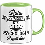 Psychologin Tasse Geschenk Ruhe Bewahren Die Psychologin Regelt Das Geschenkidee Geburtstag Kaffee-Becher (Grün)