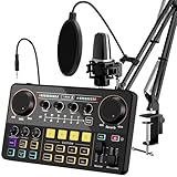 SINWE All-in-One Podcast-Equipment-Bundle - inklusive Audio-Interface mit Kondensatormikrofon und Mixer mit 48V Phantom Power - Ideal zum Podcasten, Streaming, Gaming, YouTube & TikTok