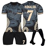 Generisch R.Madrid Drachen Sonderausgabe Fußballtrikot, Nr.7/8/10/20/21 Limitierte Auflage Fussball Trikots Shorts Socken Set für Kinder/Erw