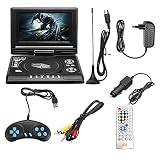 veorly Tragbarer 7,8 TV Heim Auto DVD Abspieler HD VCD CD MP3 HD EVD Abspieler mit TV/FM/USB/Spiel Funktion EU Steck