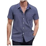 T-Shirts Für Herren Tshirt Vatertag T- Shirt Männer Hemdjacke T Oversized Personalisierte Tshirt Weisses Hemd Männer Herren T Shirt 5XL Vintage Trikot Lang Bekleidung (Dunkelblau,3XL)