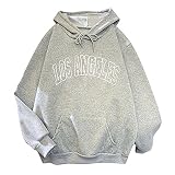 BOTCAM Hoodie Damen Oversize Mit Kapuze Frauen - Y2K California Drucken Langarm Frühling Harajuku Pullover Kapuzenpulli Damen Oberteile Langarmshirt Sport Casual Anime Teenager M