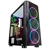 EMPIRE GAMING – Diamond PC-Gehäuse Gamer- ARGB Mittelgroßer Gehäuseturm ATX – Fassade aus Diamant Plexiglas und Seitentür aus Sicherheitsglas – 4 Ventilatoren 5 Volts LED RGB Adressierbar 120