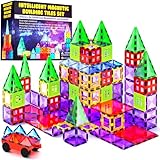 Desire Deluxe Magnetische Bausteine Magnet Montessori Spielzeug für Kinder, Magnetbausteine für Jungen und Mädchen, 3 4 5 6 7 8 Jahre alt, 57pc S