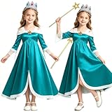 BENBENGO Prinzessin Kostüm,Prinzessinnenkleid,Cosplay Kostüm,Bühne Rollenspiel,Prinzessin Kleid Kostüm,mit Kronen-Zauberstab,Ohrringe,für Karneval Halloween,Fasching,Mottoparty,Karnevalsparty