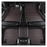 rutschfeste Fussmatten Benutzerdefinierte Streifen Leder 5D Auto Fußmatten Für 5 Series Für E39 1995-2004 Boden Matte Set Innen Zubehör Teppich Autotepiche(Schwarz und Rot)