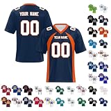 Yunshenla Personalisiert American Football Kostüm Oversize Rugby Trikot Herren Damen Kinder Jugend Custom Jersey Personalized Name Und Number Kindertrikots, Personalisierbar Oder Blanko(#01)