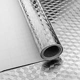 Niviy Aluminium Möbel Klebefolie Selbstklebende Dekorfolie Küchenfolie Wasserdicht und Öl-Resistent Wasserdicht Anti-Schimmel DIY Möbel Folie für Arbeitsplatte Küchenschrank Silber Prisma 40X200