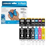 LOSMANN 550 551 XL Druckerpatronen Kompatibel für Canon PGI-550 XL CLI-551 XL für Pixma MX725 MX925 MX920 MG5650 MG5550 MG6650 iP7250 iX6850 iP7200 MG5400 MG6350 MG6450 MG5450 MG7150 MG7500 (6-Pack)