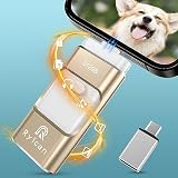 USB Stick für Phone Ryican 512GB Speicherstick für iOS Passwortgeschützte Dateien 4 in 1 USB 3.0 Photostick Pendrive USB C für OTG Android/Laptop/PC/Pad,Daten Kopierten Mit Einem klick(512G,Gold)