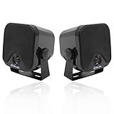 wasserdichte Marine-Lautsprecher Wandmontage 4-Zoll-Box-Lautsprecher Wasserdicht IP66 für Boat Spa ATV UTV Badezimmer 60 Watt (120 Watt EIN Paar), Schw