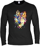 Cooles Tier Motiv Herrenshirt langärmliges Shirt für Männer/Herren Gr: M