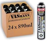 VASmann 24x890ml PU-Sprühdämmung & Sprühisolierung – Effektive Wärmedämmung für Dach, Kellerdecke & Wände | Vielseitige Alternative zu EPS / XPS Dämmplatten (60m2, 24)