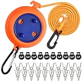Wäscheleine Ausziehbar, 10 Meter Tragbare Camping Wäscheleine, Outdoor Reise rutschfeste Wäscheleine für Camping, Wandern, Hotel, Garten, Balk