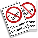 2 Stück (30 x 20 cm) - Rauchen verboten schild - rauchverbot schild - stabil aus PVC Hartschaum Platte - 3 mm stark - mit UV-Schutz und witterungsbeständig