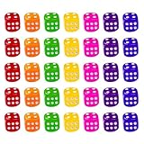 Levemolo 50 Stück Transparente Bunte Acrylwürfel Große Punkte Ausbalanciert für Brettspiele Kneipen Partyspielzeug Zufällige Farbe Zufällige Farb