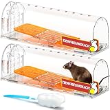TAKRINK Mausefalle Lebend 2 Set Professionelle Kastenfalle Lebendfallen Wiederverwendbar Kein Kontakt mit Ratten Maus Hochsensibel für mäuse für in der Küche im Garten im Lag