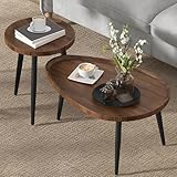 Rustikale Couchtische aus Holz, 2er-Set für modernes Wohnzimmer, einfache Montag
