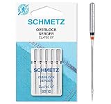 SCHMETZ Nähmaschinennadelset | 5 Overlock-Nadeln | Nadelsysteme ELx705 CF und SY 2022 | Nadeldicke 80/12