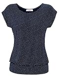 ELFIN Damen T-Shirt Ärmellos Longshirt Kurzarm Lässig Tunika Weite O-Neck Oberteile Sommer Basic Top